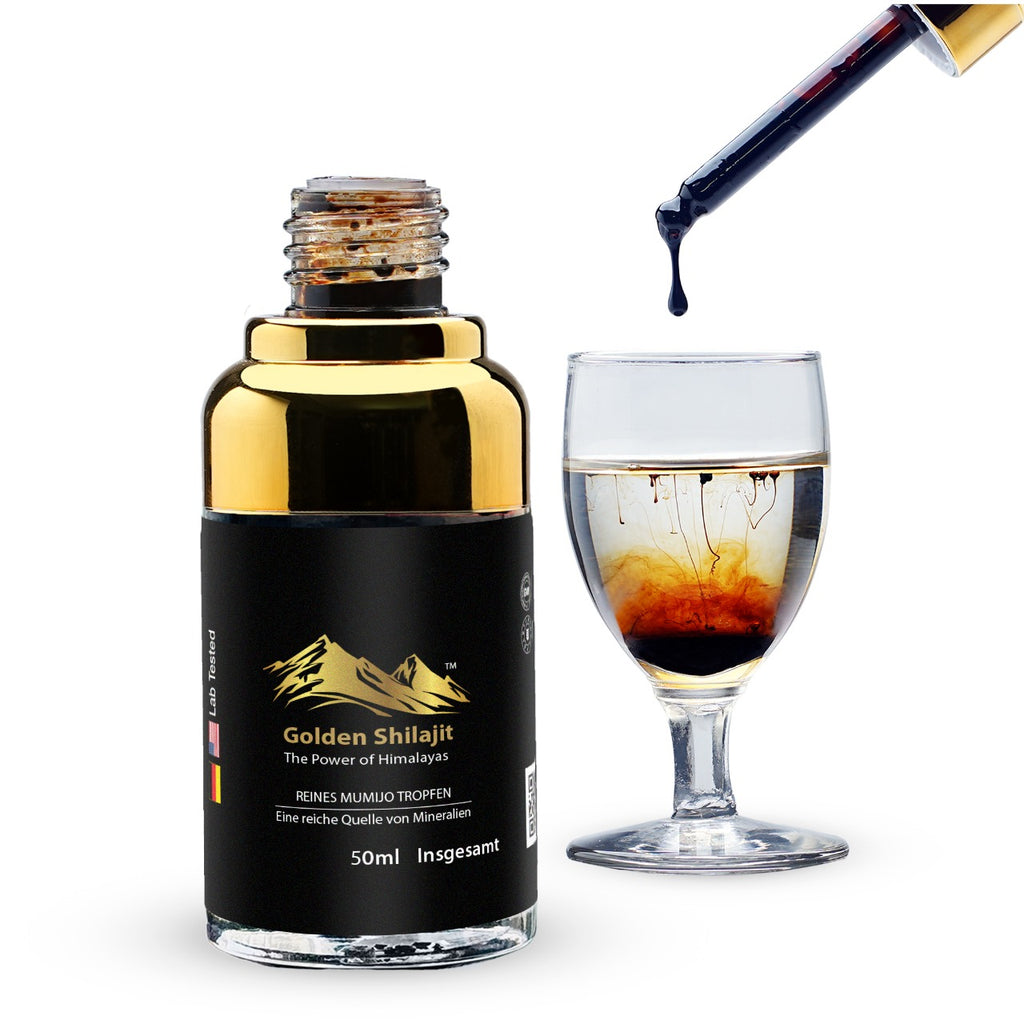 Golden Shilajit Drops, 50ml- 100 Days Supply | Pure Authentic Himalayan Gold Graded from the WORLD’S HIGHEST SOURCE Gilgit Baltistan