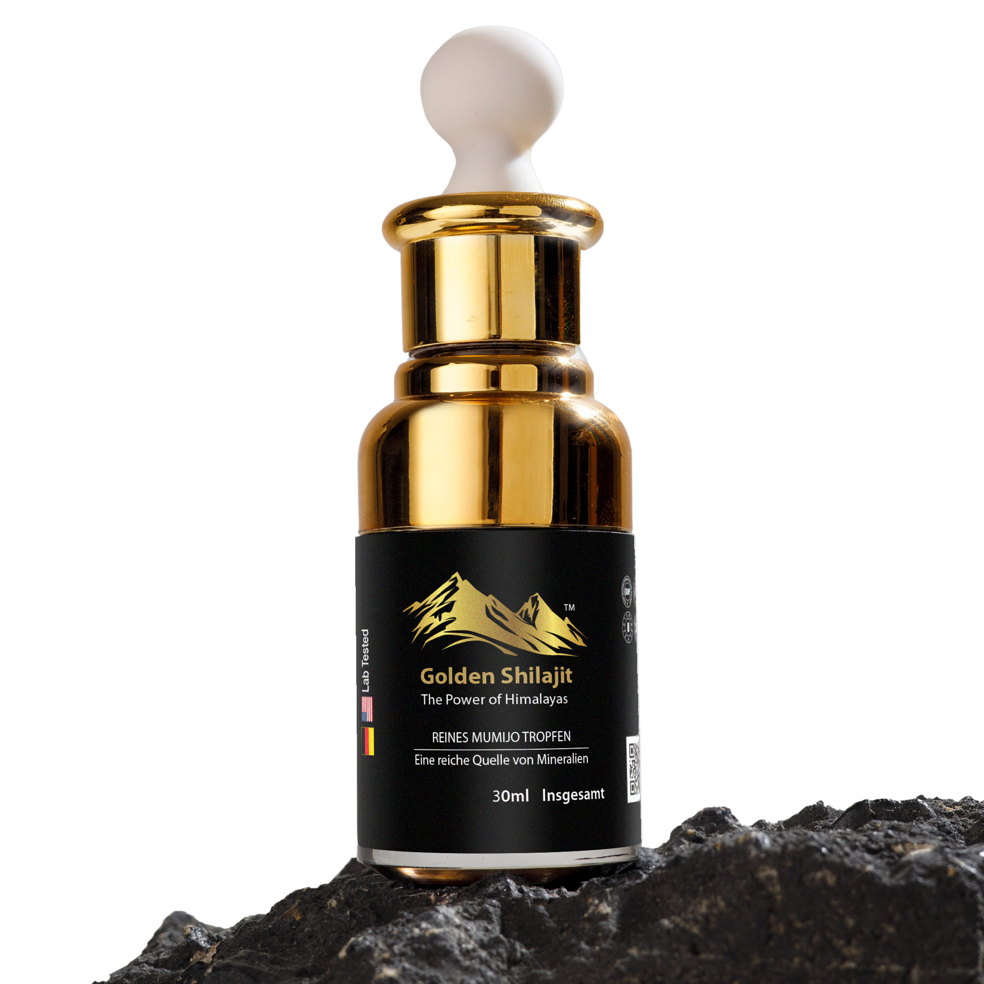 Golden Shilajit Drops 30ml - 60 Days Supply | Pure Authentic Himalayan Gold Graded Quality |Ayurvedic Superfood
