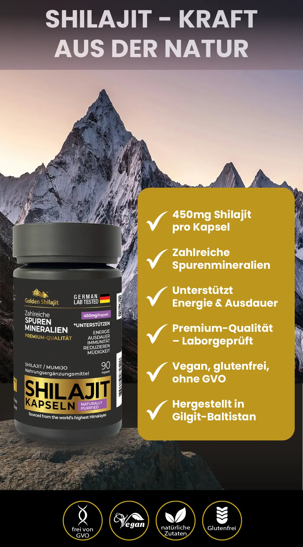 Shilajit Capsules - Standardized Extract | 90 Capsules | Convenient Dietary Food Supplement Ethical Origins