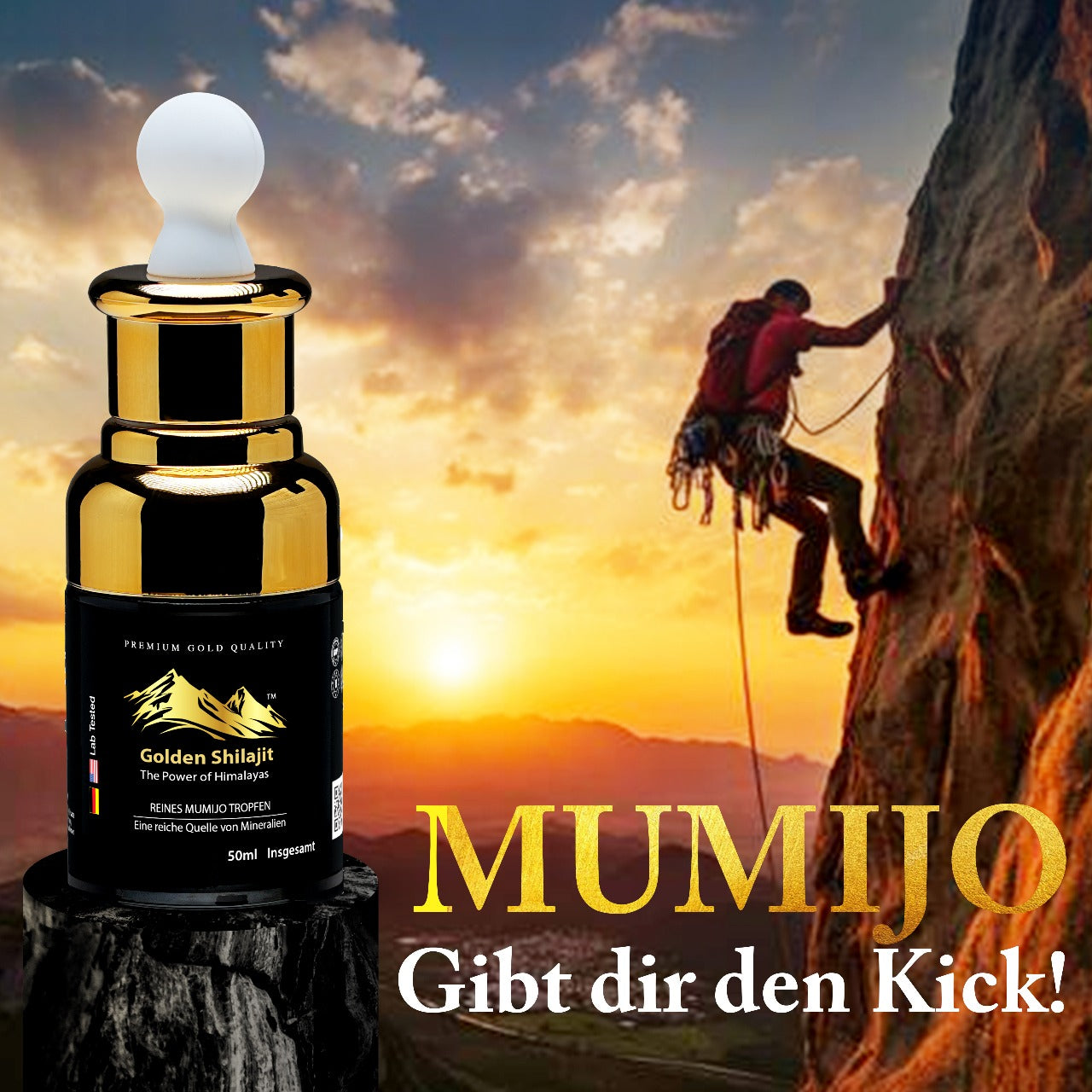 Golden Shilajit Drops, 50ml- 100 Days Supply | Pure Authentic Himalayan Gold Graded from the WORLD’S HIGHEST SOURCE Gilgit Baltistan