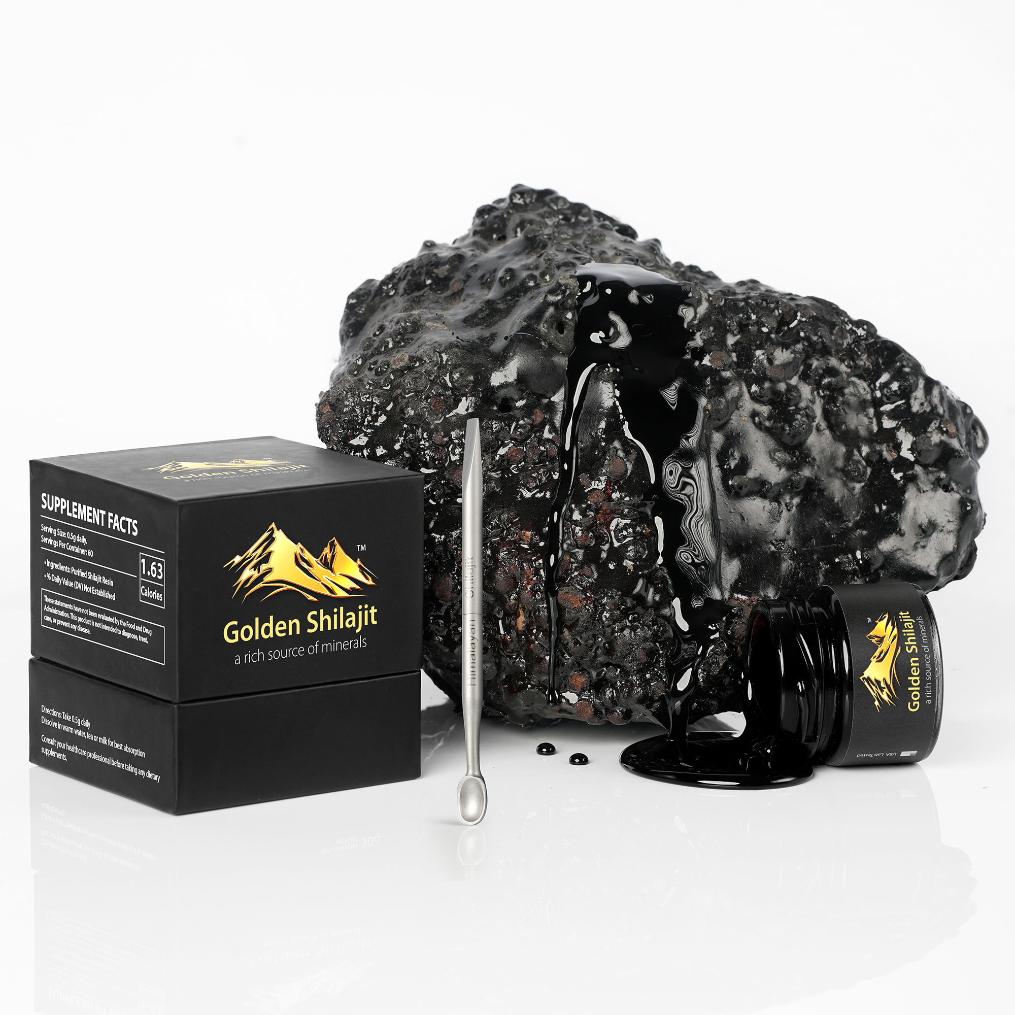 Golden shilajit rocks