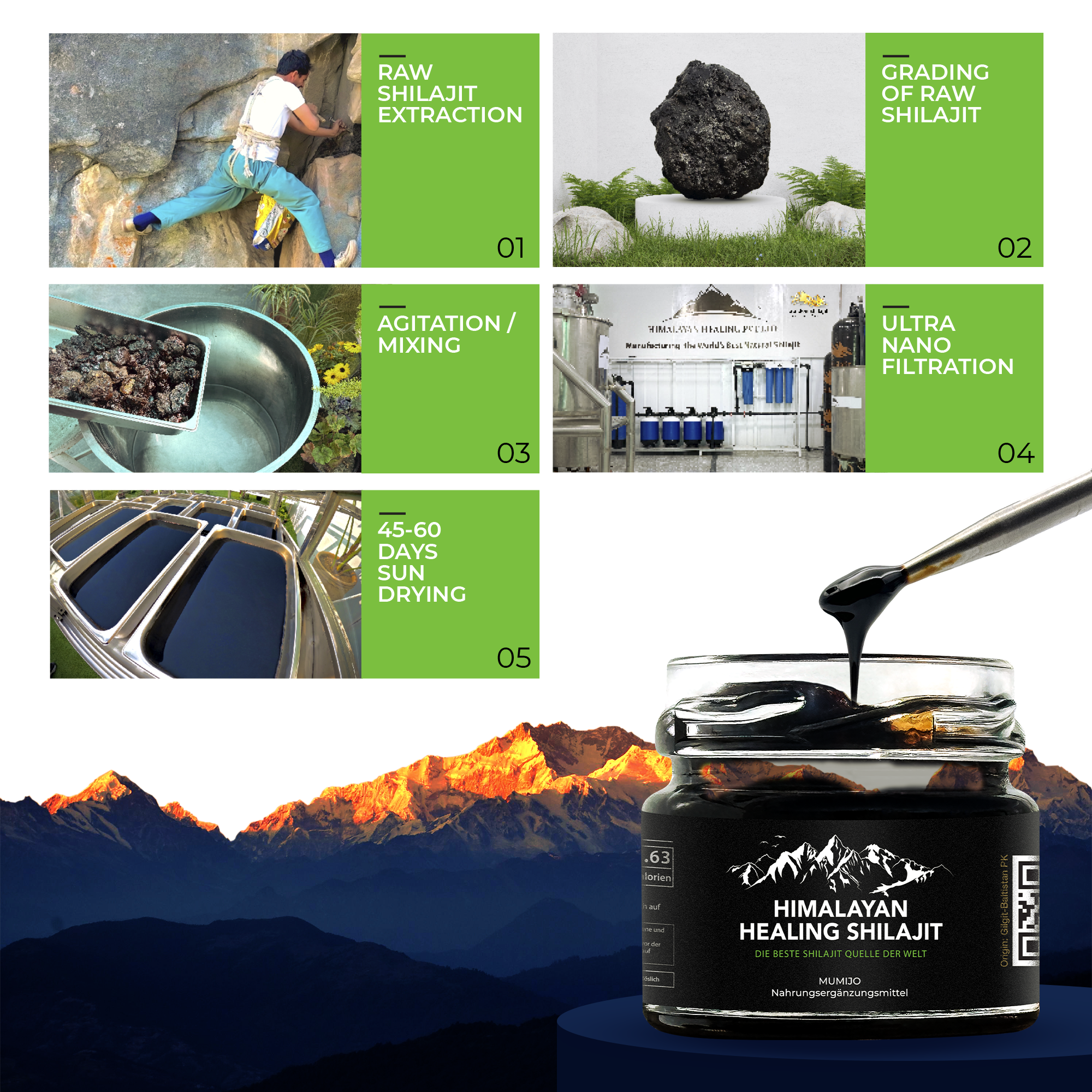 Pure Authentic Himalayan Shilajit Resin - 30g - 60 servings | Dietary Food Supplement