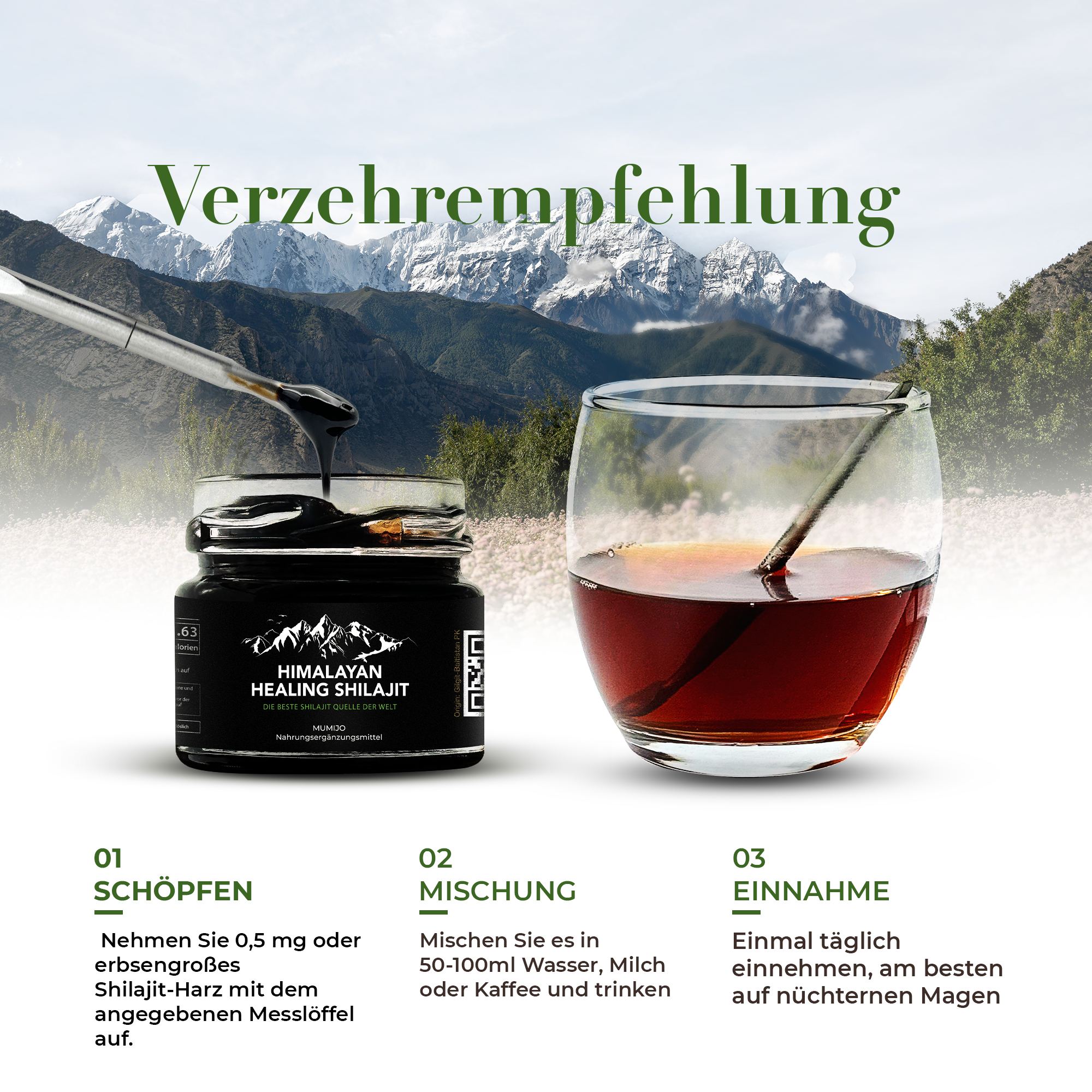 Pure Authentic Himalayan Shilajit Resin - 30g - 60 servings | Dietary Food Supplement