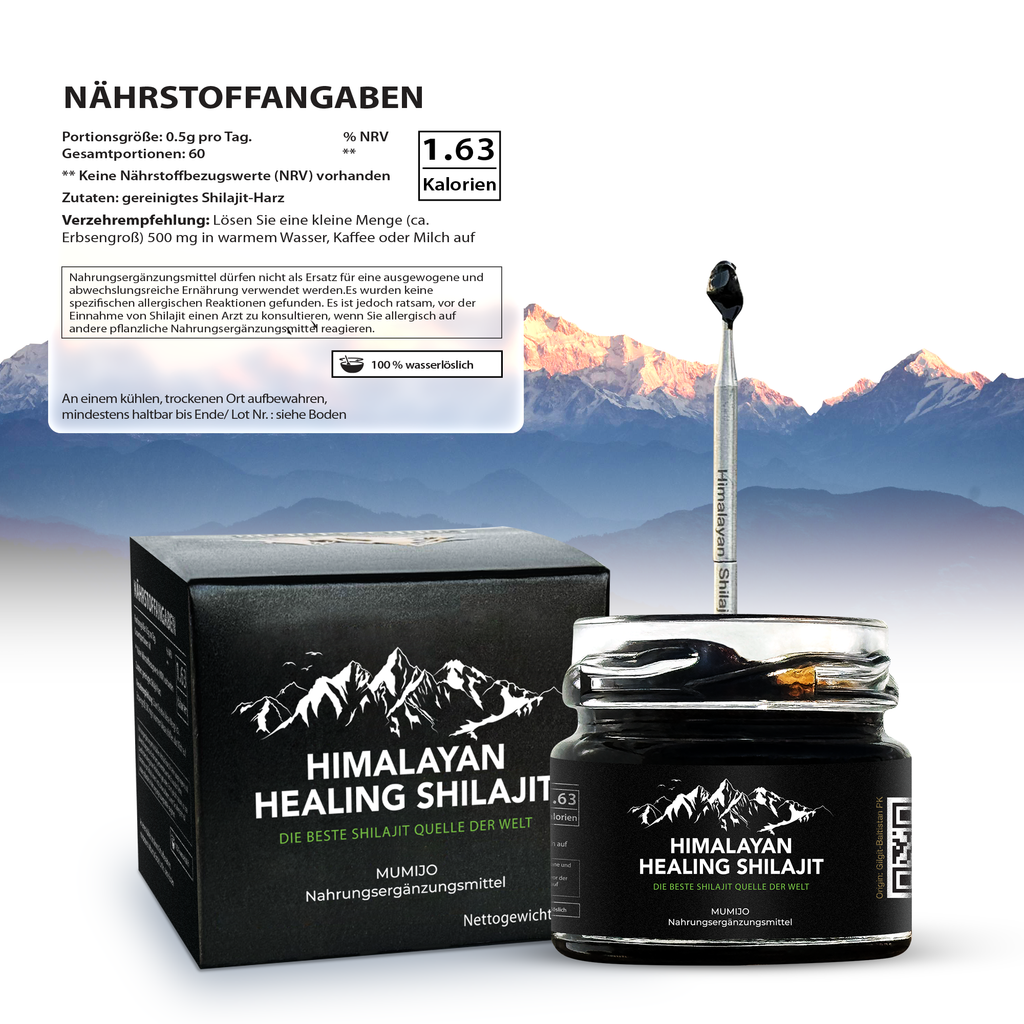 Pure Authentic Himalayan Shilajit Resin - 30g - 60 servings | Dietary Food Supplement