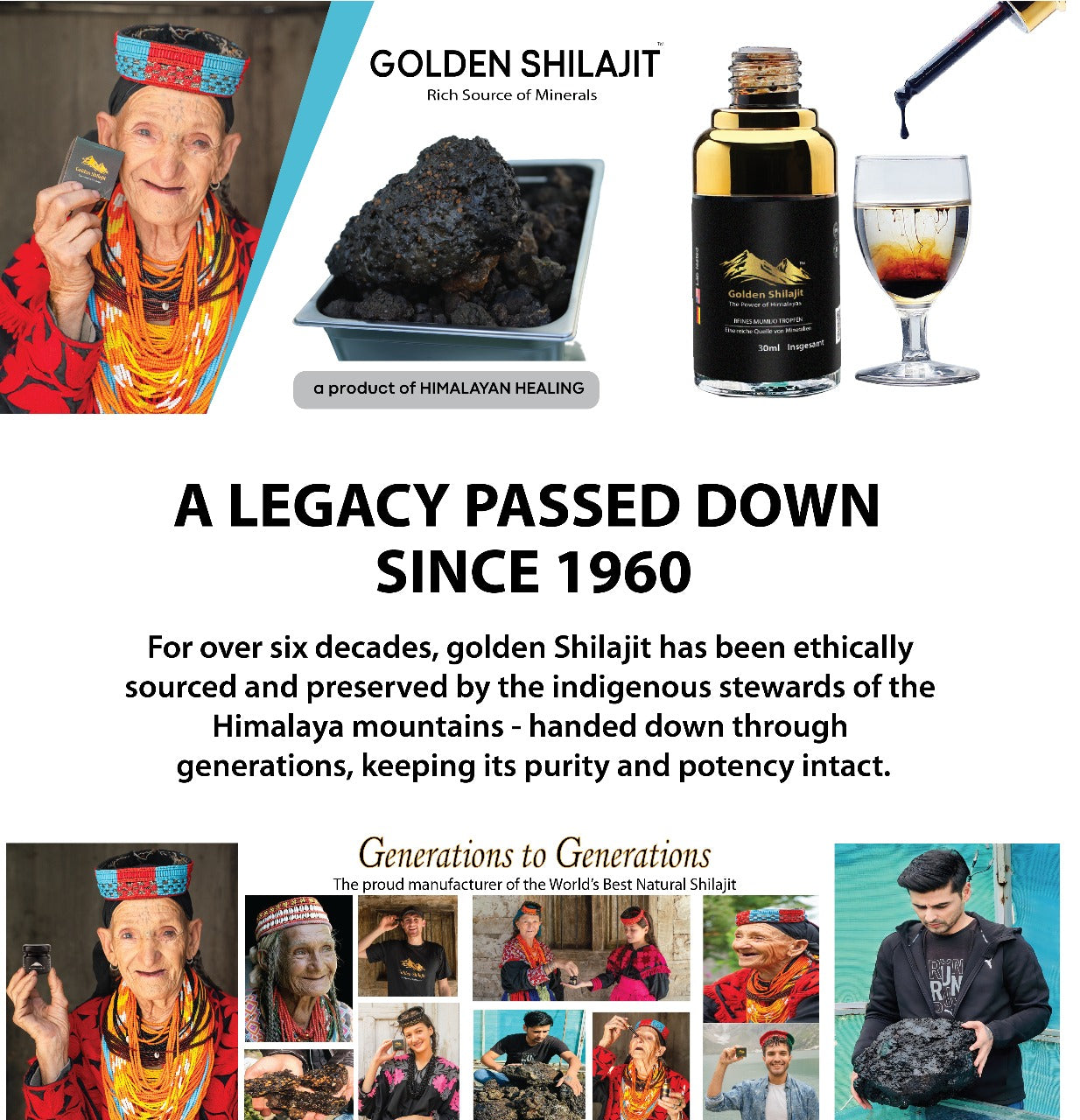 Golden Shilajit Drops, 50ml- 100 Days Supply | Pure Authentic Himalayan Gold Graded from the WORLD’S HIGHEST SOURCE Gilgit Baltistan